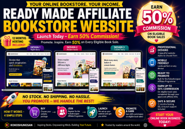 I will create a ready-made affiliate bookshop with hosting