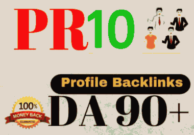 25+PR10,  DA90+ Profile Backlinks To Increase Your Google Rank
