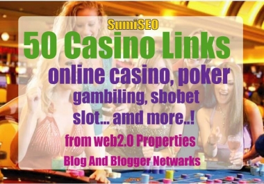 50 Casino Blog post- Casino / Gambling / Poker / Betting / sports sites From Web2.0 Poperties