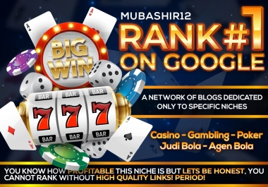 GET - Rank No 1 Casino Gambling Poker Slot Betting Sites 1200 SEO Backlinks Guaranteed in 2021