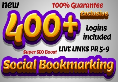 400 Social Bookmarking Live High PR Backlinks to Super Boost your SEO