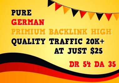 Pure German Premium Backlink DR54 DA35 PA35 Traffic 20k+ Dofollow link