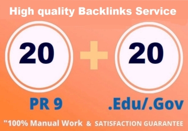 Manually bulid 20 PR9 Profile + 20 EDU/GOV blog Safe SEO Backlinks 2022