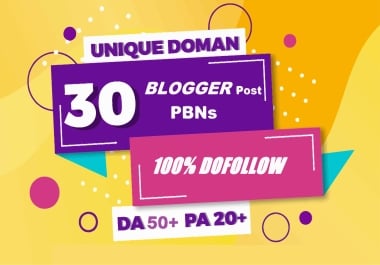 30 Blogger post PBNs Backlinks