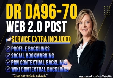 Write and Publish DR DA70+ WEB 2.0 sites 25 Blog Posts