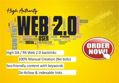 I will create 20 powerful Web 2.0 backlinks on high authority platforms