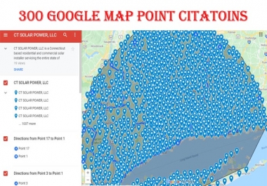 I will create 300 google map point citations for any country