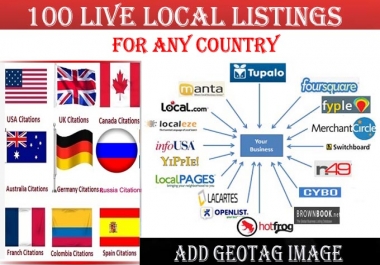 I will do 100 local listings for any country