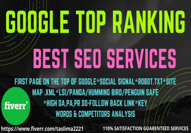 I will do on page seo backlinks link building to google top ranking.