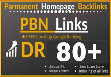 50 Permanent DR 80 Homepage PBN Dofollow Backlink