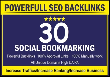 Top 30 live Social Bookmarking links For Your Website or page or video