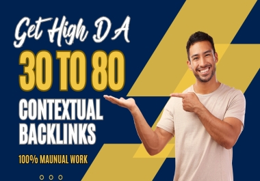 Get 5 High DA 30 to 80 Contextual SEO Dofollow Backlinks