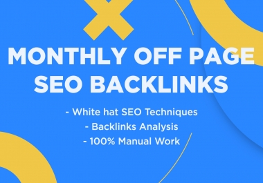 Boost Your Rank Monthly Off Page SEO Backlinks service