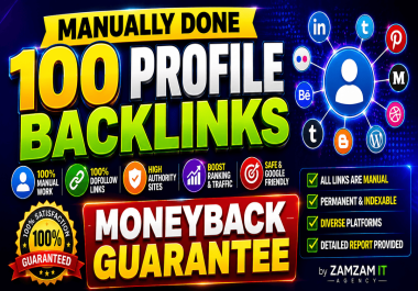 Get Manually done 100 Profile Back links PR10-PR3 Authority website