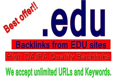 Boost your site with powerful 250+. edu high authority backlinks