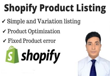I Will Shopify Products Listing With Variants