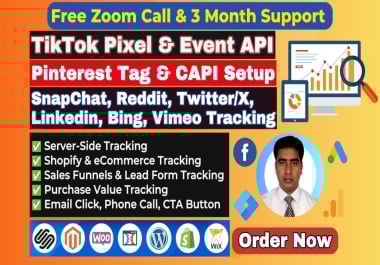 Fix or Setup Tiktok Pixel,  Piinterest Tag,  Snapchat Pixel,  Linkedin,  Twitter,  Reddit Pixel Tracking