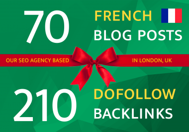 Manual submissions 70 blog posts and 210 french francais backlinks seo link building pbn