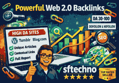 Will Create 20 Powerful Web 2.0 Backlinks with Unique Articles