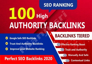 Rank your website on google,  100 high authority backlinks