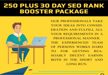 250 plus Top Backlinks 30 Day SEO RANK BOOSTER PACKAGE