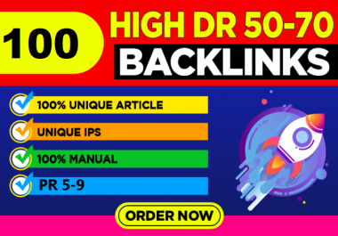 100 High Metrics Manually DR 50-70+ PBN Links