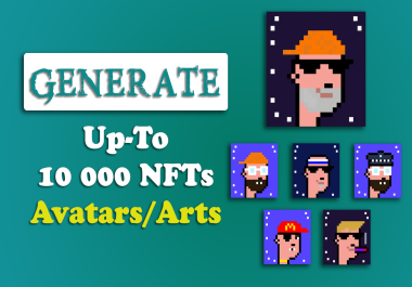 I will generate 1k 5k 10k nft art variations with metadata