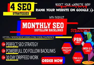 Rank your website on Google with perfect 30 Days SEO backlinks