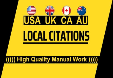 Do Manually TOP 80 Local Citations for Local SEO. I always ensure best quality work.