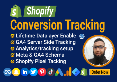 fix or setup shopify pixel,  customer events,  checkout,  purchase,  ga4 ecommerce conversion tracking