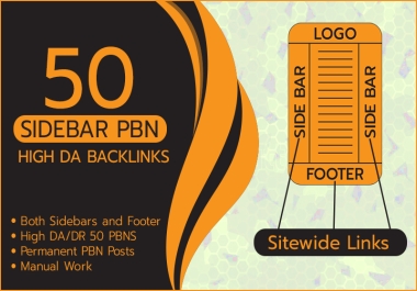 50 PBN Backlinks - Sticky on Both Sidebars,  Homepage And Footer for 60 days BK8, casino or others