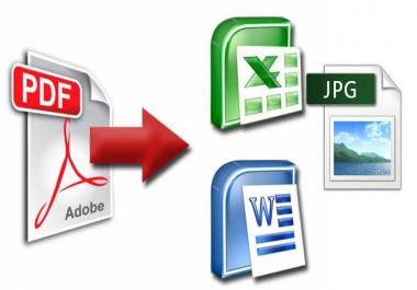 Convert your PDF Document files to Excel,  word files Typing