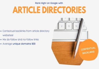Provide you 500 Article Directories Contextual Backlinks