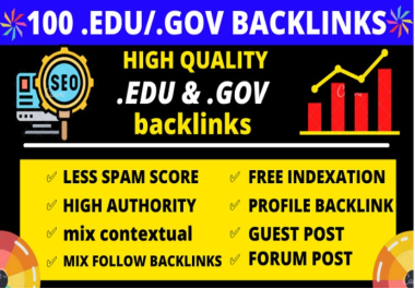 102 ED0/G0V Profile Unique Domain Dofollow High Authority Backlinks