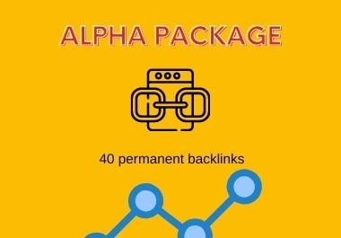 Alpha package,  40 permanent backlinks from PageRank 10 sites