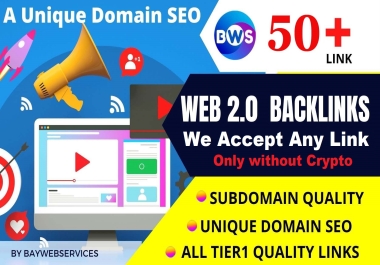 Get 50 Web 2.0 Contextual Backlinks,  Buy Dofollow Links in Web 2.0 Blog Sites