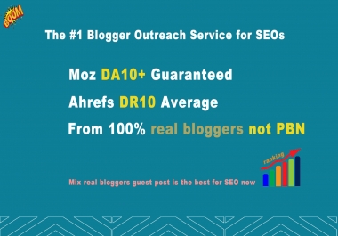 Real bloggers post - Natural,  relevant,  NOT PBN - 1 Blogger Outreach Service for SEO