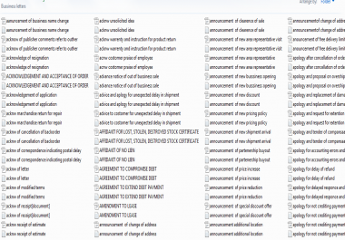 Give You Valid And Updated 600 Business letters in DOC and txt format