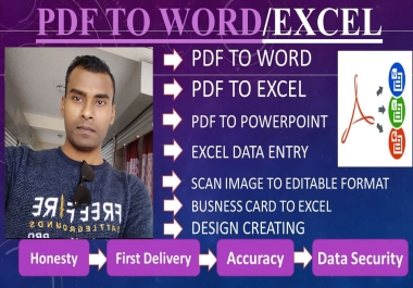 I will convert PDF file to Word,  Excel,  Powerpoint