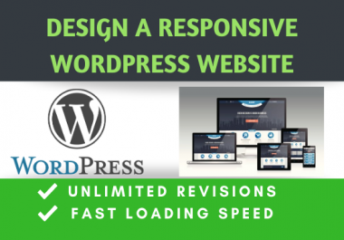 I will create a 5 page responsive WordPress website design