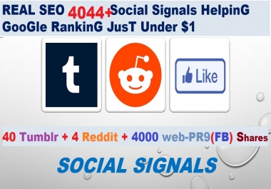 Real SEO 4 Reddit signals+ 40 Tumblr+ 4000 web PR9 Shares from SEO Social Signals Share Bookmark