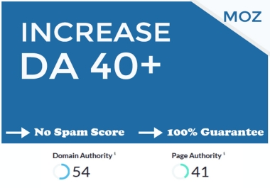 I will increase domain authority da up to 40+ in