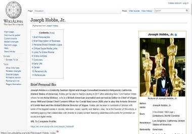Create Approved Wikialpha profile on Wikipedia page