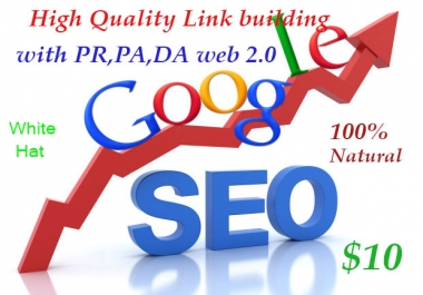 I will do quality backlink with high pr,  pa,  da sites do follow web 2.0 pbn