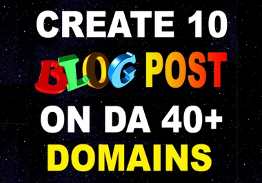 Manually create 10 Web 2.0 Blog Posts on DA 40+ Domains with 3 Contextual Backlinks in each Post