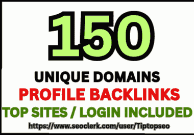 150 high authority profile backlinks manual work