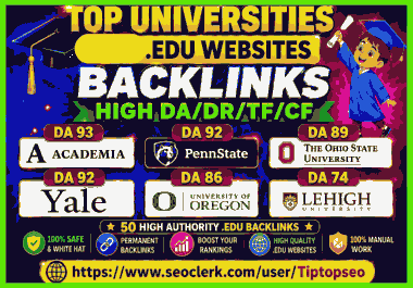 Top 20 Authority UNI/College/org/Note/book backlinks high DA/PA/TF/CF Comment/Contextual & profile