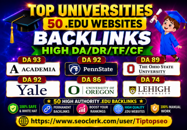 Top 50 Authority UNI/College/org/Note/book backlinks high DA/PA/TF/CF Comment/Contextual & profile