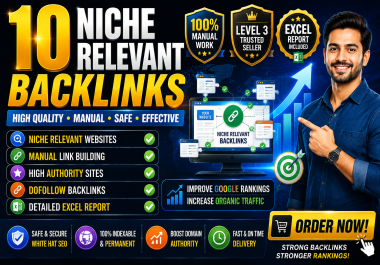 I will build 10 Niche related website backlinks health/gaming/seo/news/ mention in description