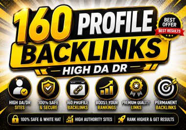 Get top 160 Premium Profile Backlinks with completely free login details buy 2 get 1 free